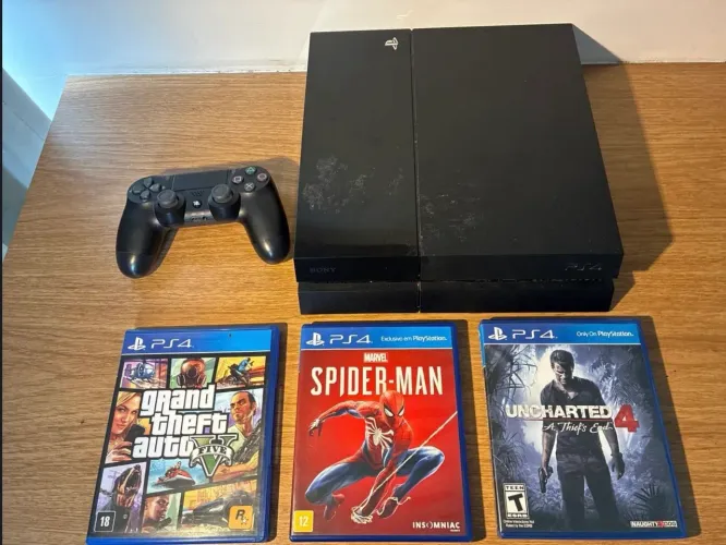 PS4 Slim 500GB + controle + 3 jogos - Rio de Janeiro (usado funcionando)