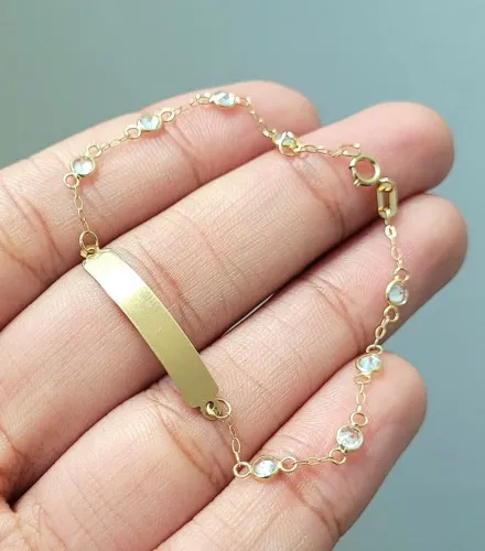 DESCONTO! Pulseira Infantil Personalizável Ouro18