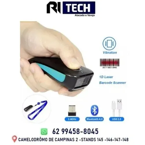 Leitor Código De Barras 1d Scanner De Bolso Bluetooth Usb