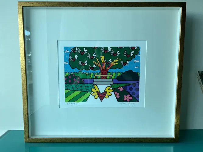Quadro Romero Britto - Love Tree - Ano 2012