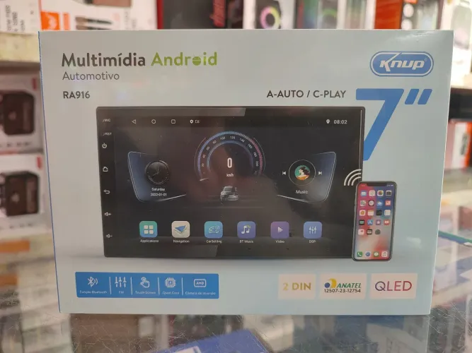 Central multimídia 2 din KNUP 7 polegadas 64gb 2gb ram