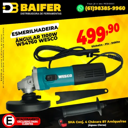 Esmerilhadeira Ângular 1100w Ws4760 Wesco