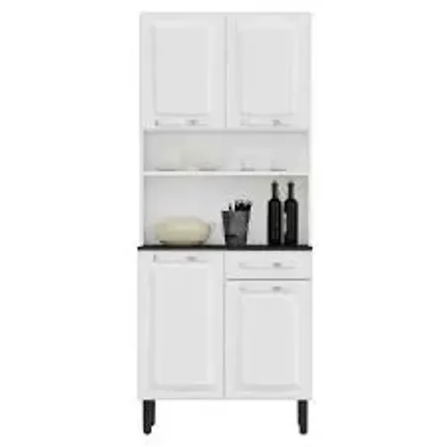 Armário Kit Cozinha de Aço 4Pts 1Gvta Pratika Itatiaia Branco - Entrega Rápida!