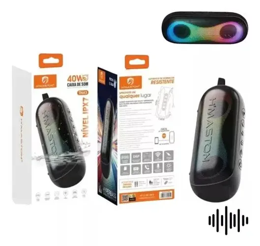 Caixa de Som Bluetooth 40W H'MASTON - Impermeável IPX7 - Qualidade Premium