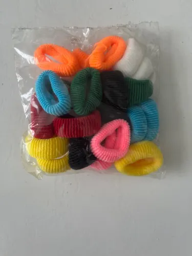 Elásticos de cabelo coloridos médio - Pacote com 24 peças