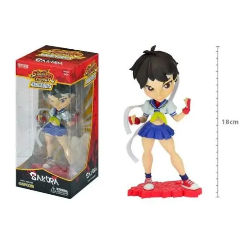 sakura 18cm street fighter estilo funko rock candy vinil sakura ryu chun li cryptozoic