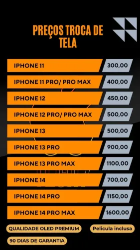 Troca de tela para iPhones PREMIUM