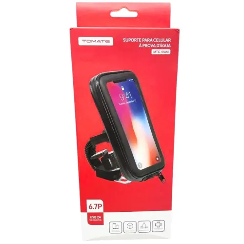 Suporte De Celulares Moto Aprova De Água Tomate