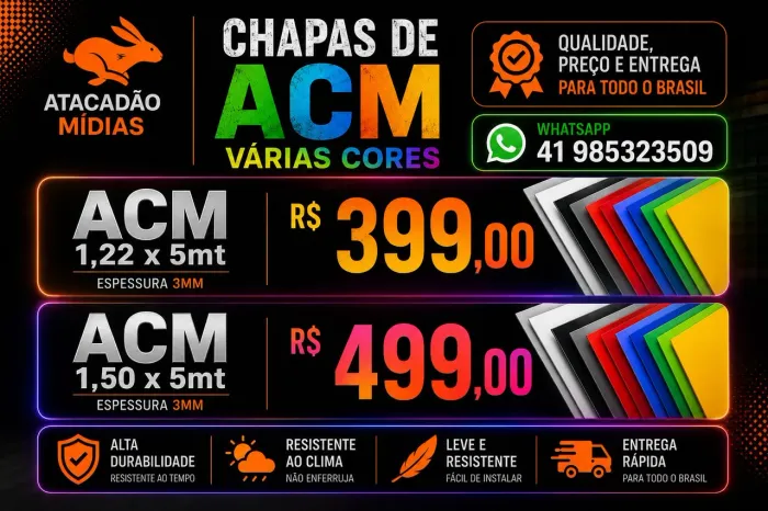 Chapa de ACM com preço especial 