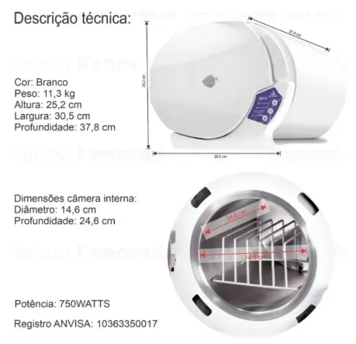AUTOCLAVE AMORA 4 LITROS Biossegurança