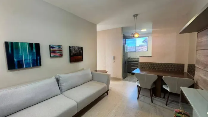 Apartamento 02 quartos, suíte e 1 vaga, Semi mobiliado no bairo Serrano, Belo Horizonte, M