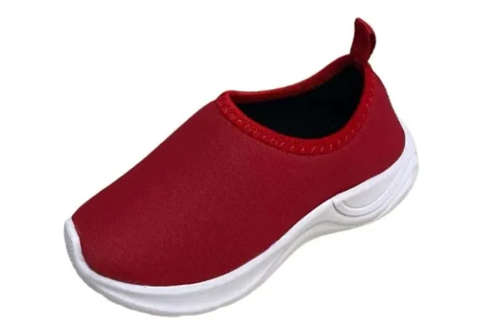 Tênis Infantil Unissex Vermelho Nº 34 Sem Cadarço Escolar com Elástico - Promoção