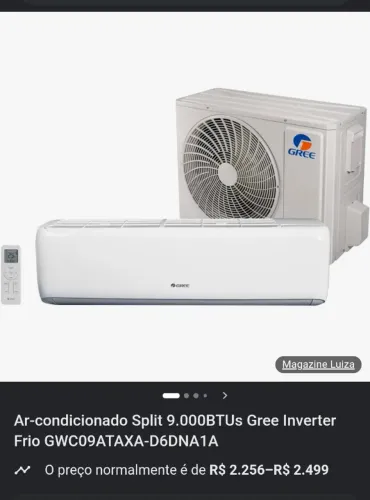 Ar condicionado inverter Split 9000