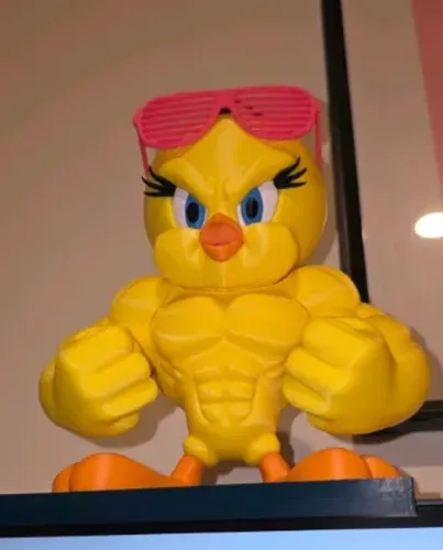 Boneco Piu-Piu Maromba (Tweety Gym) Academia Looney Tunes - Action Figure Impressão 3D