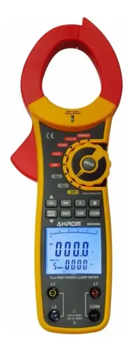 Alicate Wattímetro Trifásico Akso True RMS USB Digital AK 353