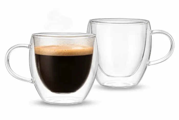 novo kit 2 xícaras parede dupla 250ml novas