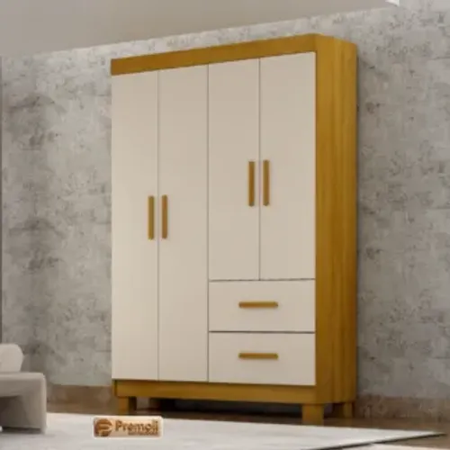 Guarda Roupa Cali 4 Portas 2 Gavetas