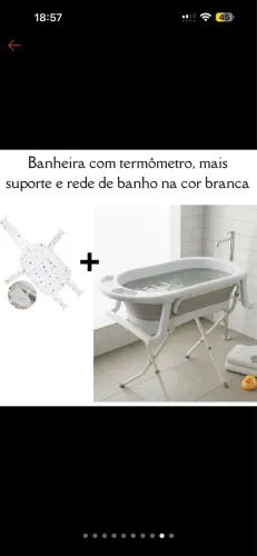 BANHEIRA C TERMÔMETRO + SUPORTE + REDE BRANCA E 