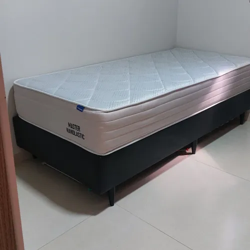 Colchão Ortobom Master Nanolastic Solteiro + Base Sommier Cori<br>