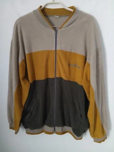 JAQUETA FLEECE TRICOLOR ORIGINAL EVEREST SUMMIT RELÍQUIA FINAL DOS ANOS 80 VESTE G