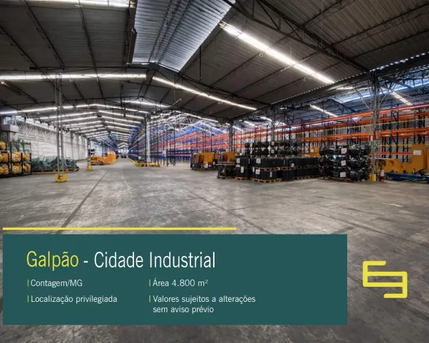 Galpão para alugar na Cidade Industrial de Contagem, MG, com docas.