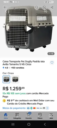CAIXA TRANSPORTE PET N°05 PADRÃO IATA COM ALÇAS E RODINHAS.