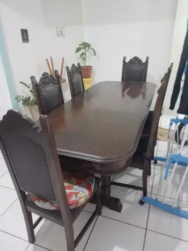 Conjunto de mesa sucupira antiga
