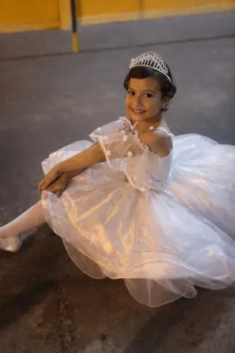 Vestido de Festa Infantil Luxo Branco - 10 anos