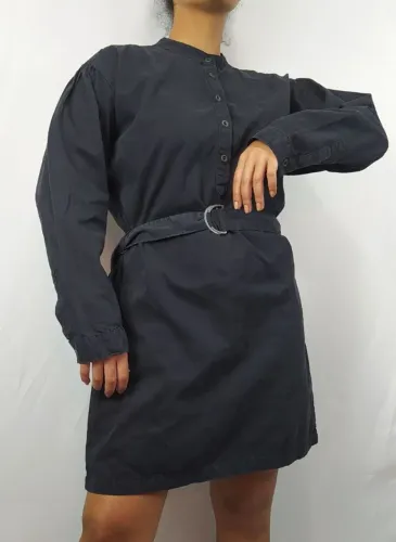 Vestido Preto Jeans Amaro com Cinto (Novo) - Tam G (Veste 40 a 44)