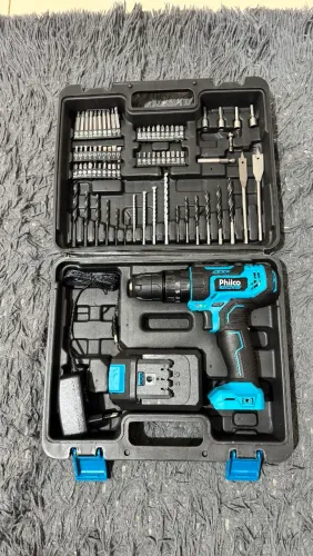 Furadeira/Parafusadeira 21v com impacto + maleta e 74 acessórios Philco