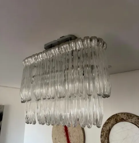 Lustre moderno de Cristal feito à mão.