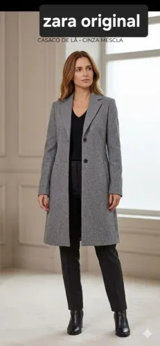 Casaco zara original tam G impecável cinza mescla