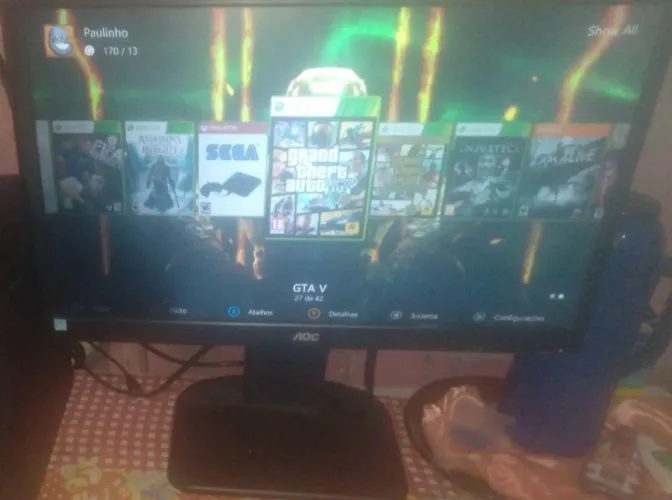 Xbox c/60 jogos completo $750