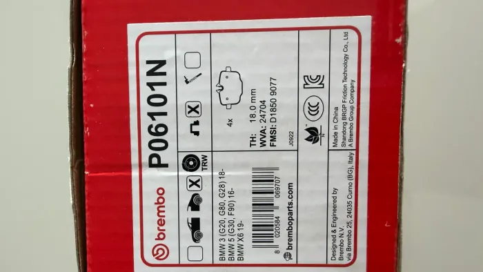 Pastilha dianteira Brembo BMW X3, X5, X6