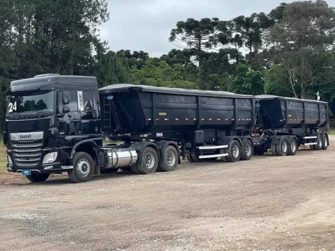 CONJUNTO DAF XF 530 6X4 2024 + RODOTREM BASCULANTE GUERRA 35 M³ + 35 M³ 2023