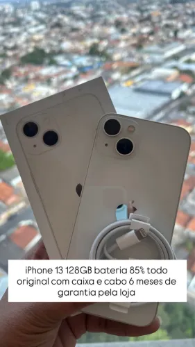 Seminovo impecável iPhone 13 128GB bateria 85% todo original com caixa peça única
