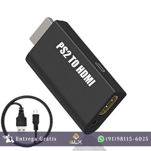 Conversor Ps2 x Hdmi Melhore a Qualidade do Seu Playstation *ENTREGA GRÁTIS*