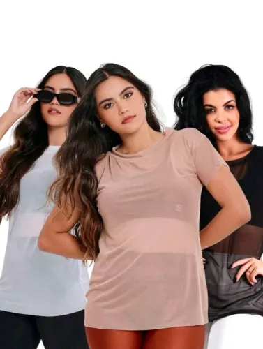 Blusa Tule Fitness P M G GG