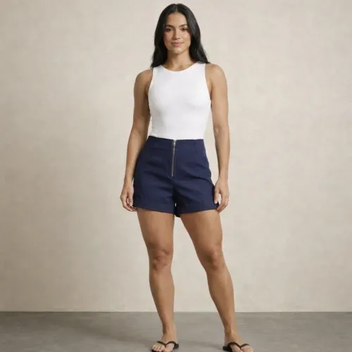 SHORT ALFAIATARIA COM ZÍPER 