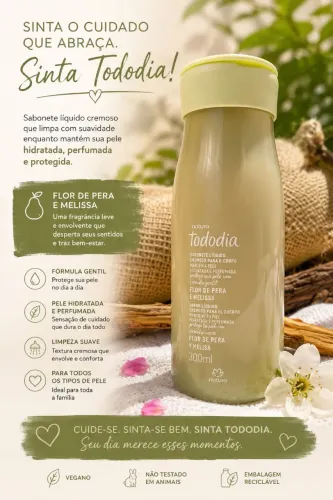 Sabonete líquido cremoso - Flor de pera e melissa