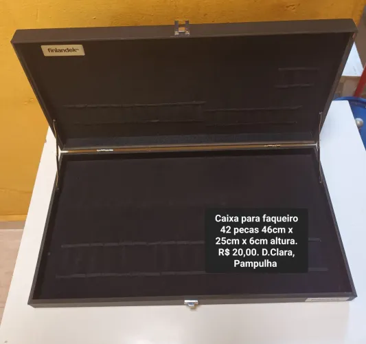 Caixa para faqueiro preta 42pc