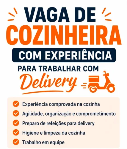 Vaga para cozinheira