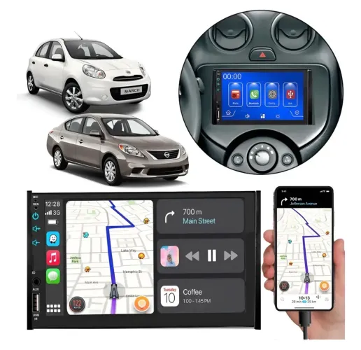 Multimídia para Nissan March/Versa+ instalação