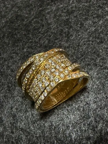Anel 7 Voltas Ouro 18k e Diamantes 13g