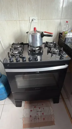 Fogão Atlas Agile Up Glass 5 Bocas com Mesa de Vidro e Tripla Chama