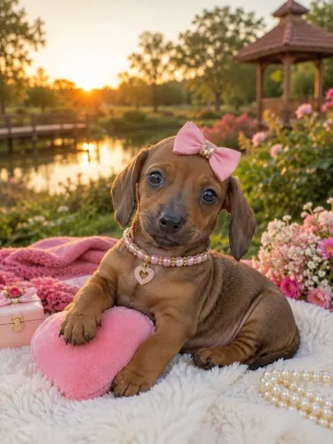 Linda filhote de basset femea 