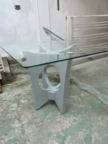 Mesa tampo vidro 1 X 1m