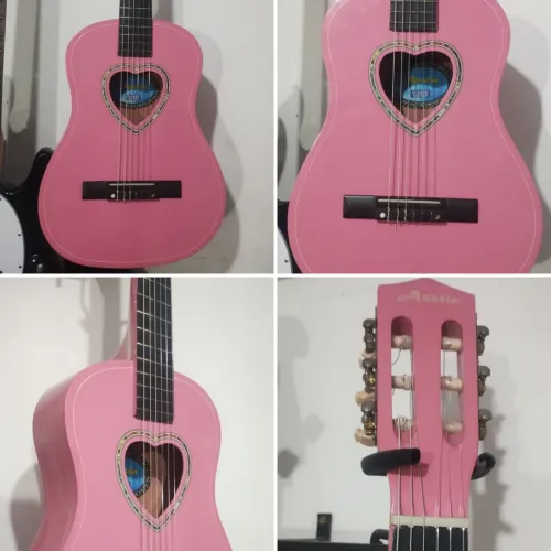 Violão infantil modelo rosa