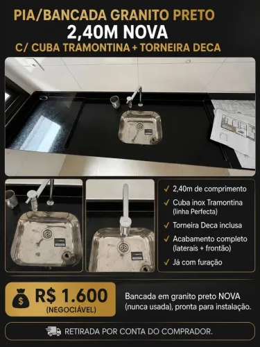 Bancada completa para cozinha