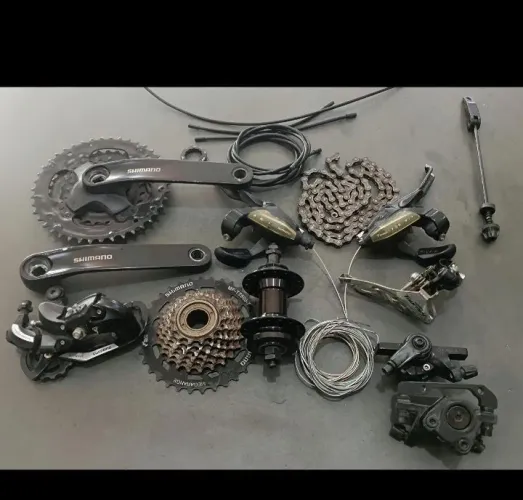 KIT SHIMANO COMPLETO + CUBO TRASEIRO DE ROLAMENTO+ PINÇAS 